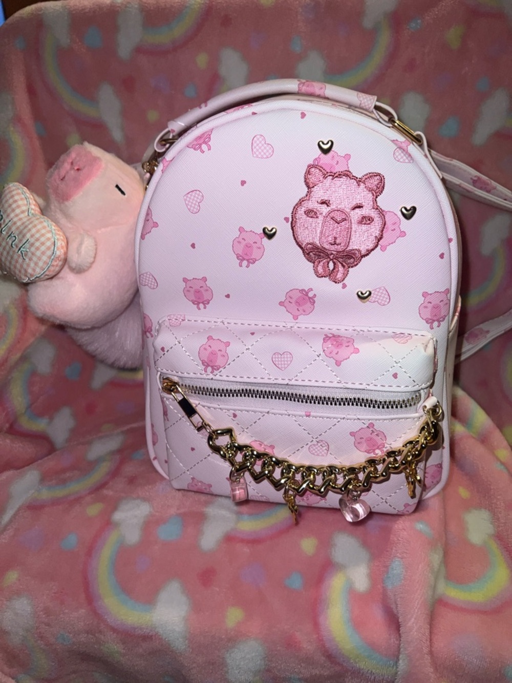 Cute Pink Bear Mini Backpack for Kids